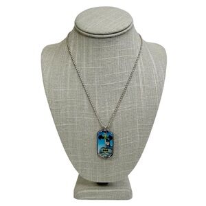 DC Comics Batman Pendant Dog Tag Silver Tone Ball Chain Necklace